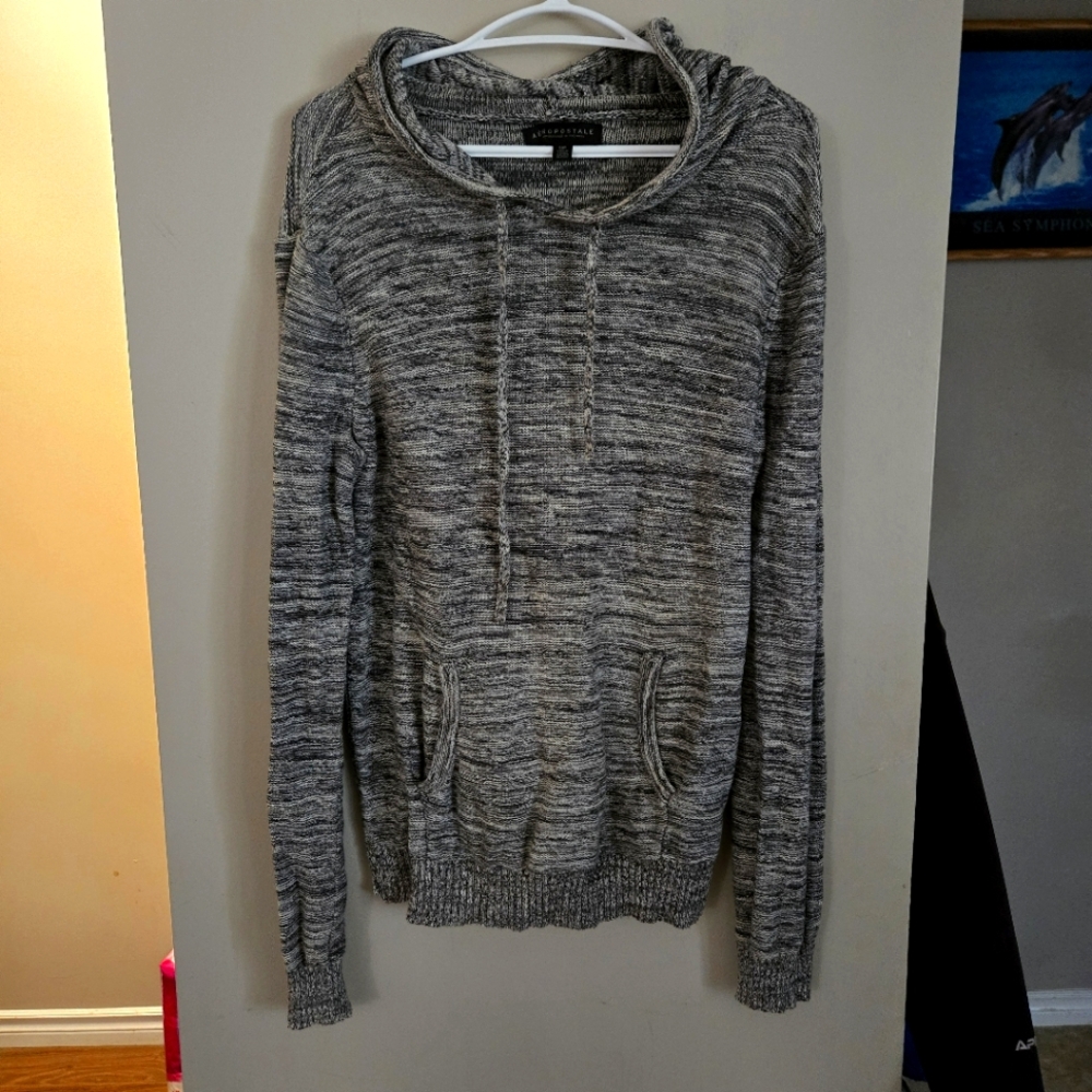 5 for $25 Aeropostle Gray Hooded Sweater Long Sleeve Top Women Small